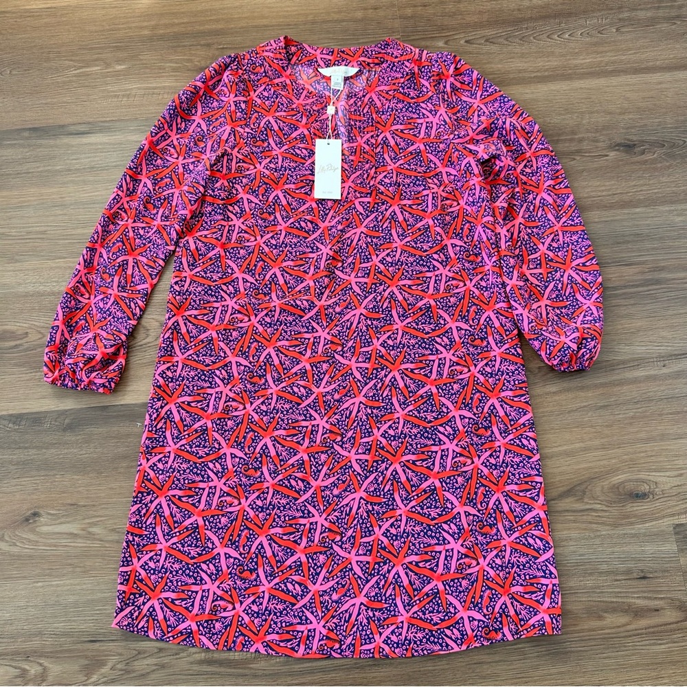 Lilly Pulitzer NWT Olivine Dress‎ Passion Fruit Pink Star Searching Size 2 Beach